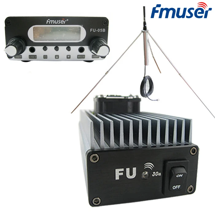 FMUSER Professional FU 30A 30W FM Усилитель мощности для передатчика вещания + Φ 0 5 W эксситор 1/4