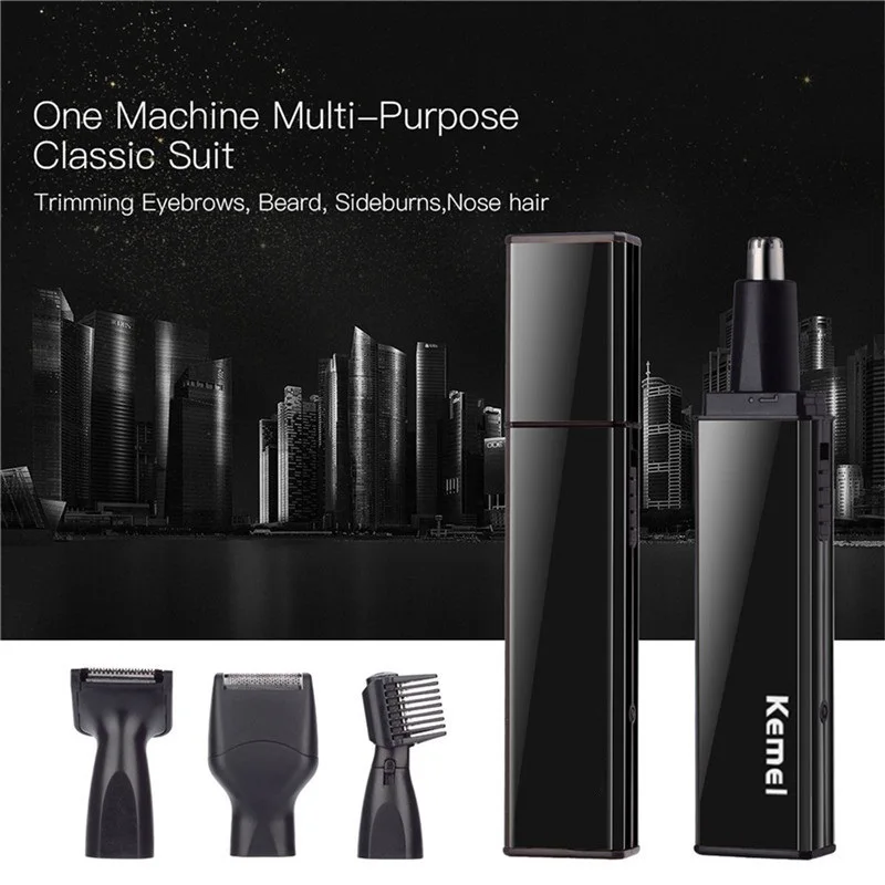 

Kemei KM - 6636 4 in 1 Electric Nose Ear Hair Trimmer Rechargeable Beard Eyebrow Trimmer Electric Nose Ear Shaver Hair Cliper