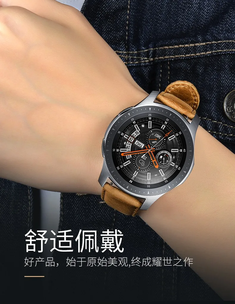 HOCO ретро коричневый ремешок из натуральной кожи для samsung Galaxy Watch 46 мм версия SM-R800 браслет Ремешки для наручных часов