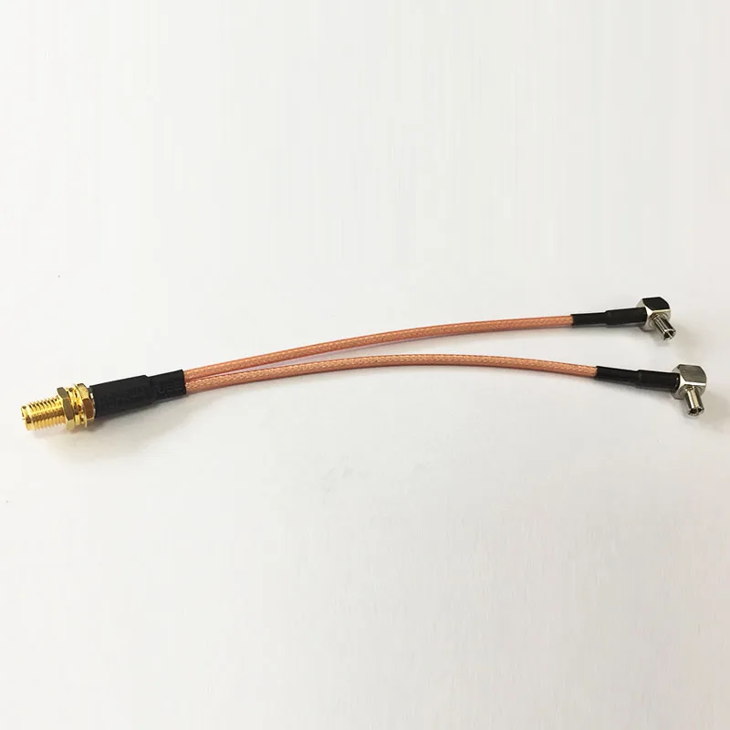 Новый RP SMA женский 2X TS9 правый угол разъем адаптера Y типа комбайнер кабель гибкий