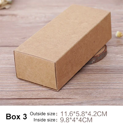 Size 3 Крафт Бумажная Выдвижная коробка подарок для конфет и чая печенье торт-закуска Шоколадное Мыло ручной работы упаковочные коробки 20 шт - Цвет: Size 3