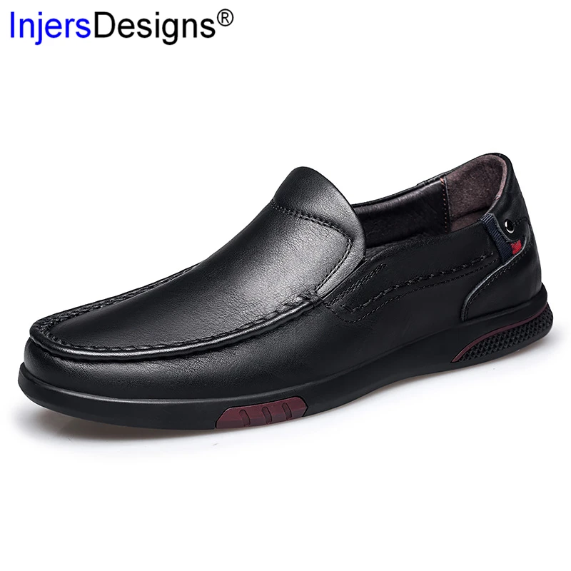 Brand Fashion Casual Leather Shoes Men Slip-On Breathable Loafers Hollow Out Genuine Hot Sale Big Size 36-46 | Обувь