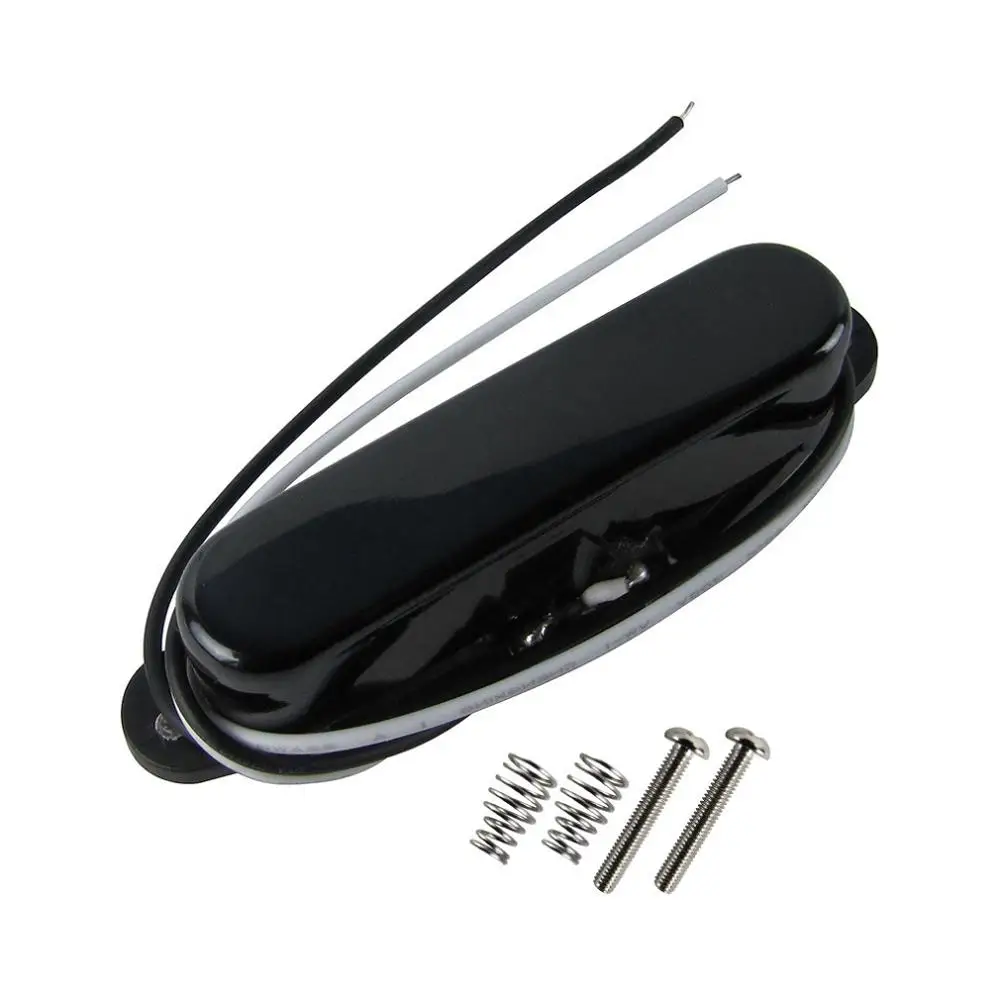 Neck Black FLEOR Alnico 5 электрогитара затактовый звукосниматель с одной катушкой Tele Alnico пикап шеи/мост гитарные части, хром/золотой/черный выбрать - Цвет: Neck Black