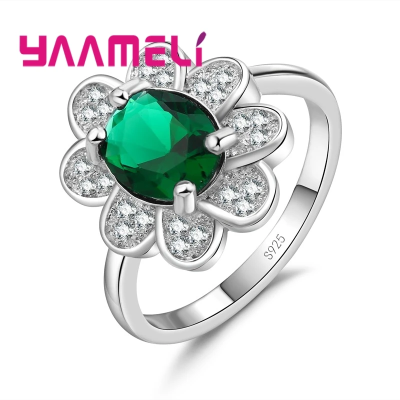 

Новые милые кольца на палец с цветком, ювелирные изделия из стерлингового серебра 925 пробы, обручальные кольца с кубическим цирконием, Этнич...