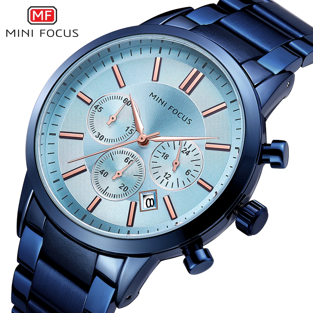 MINIFOCUS мужские часы Топ люксовый бренд спортивные кварцевые наручные Мужские
