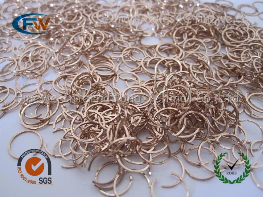 安い をメーカー付属真鍮メッキ金属保持リング、カスタムaisi304ターンスパイラル保持リング、スプリットリング