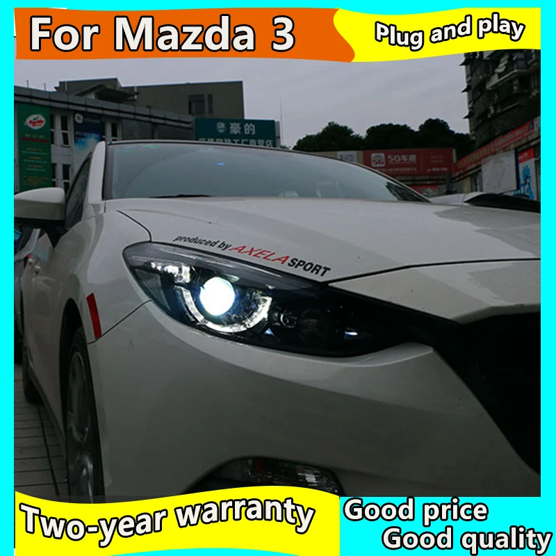 Автомобильный Стайлинг чехол для передней фары mazda 3 Axela 2014 2015 2016 светодиодный ные