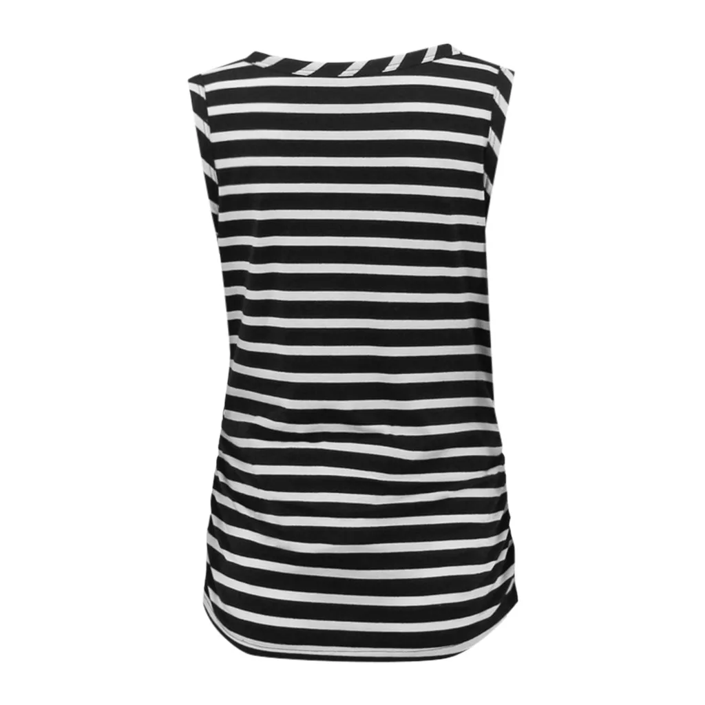 Женская одежда для беременных с круглым вырезом без рукавов полосатая грудного