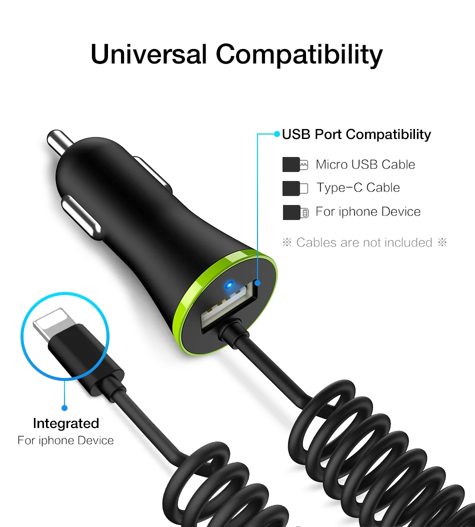 RAXFLY Mini USB Автомобильное зарядное устройство всего 3.4A Micro USB+ mini type C+ USB кабель для huawei mate 9 Xiaomi Mi5 5S iPhone 6 7 5