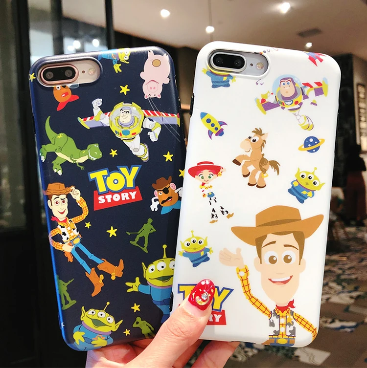 Для iPhone 8 8plus История игрушек Базз инопланетянин чехол + закаленное стекло экран