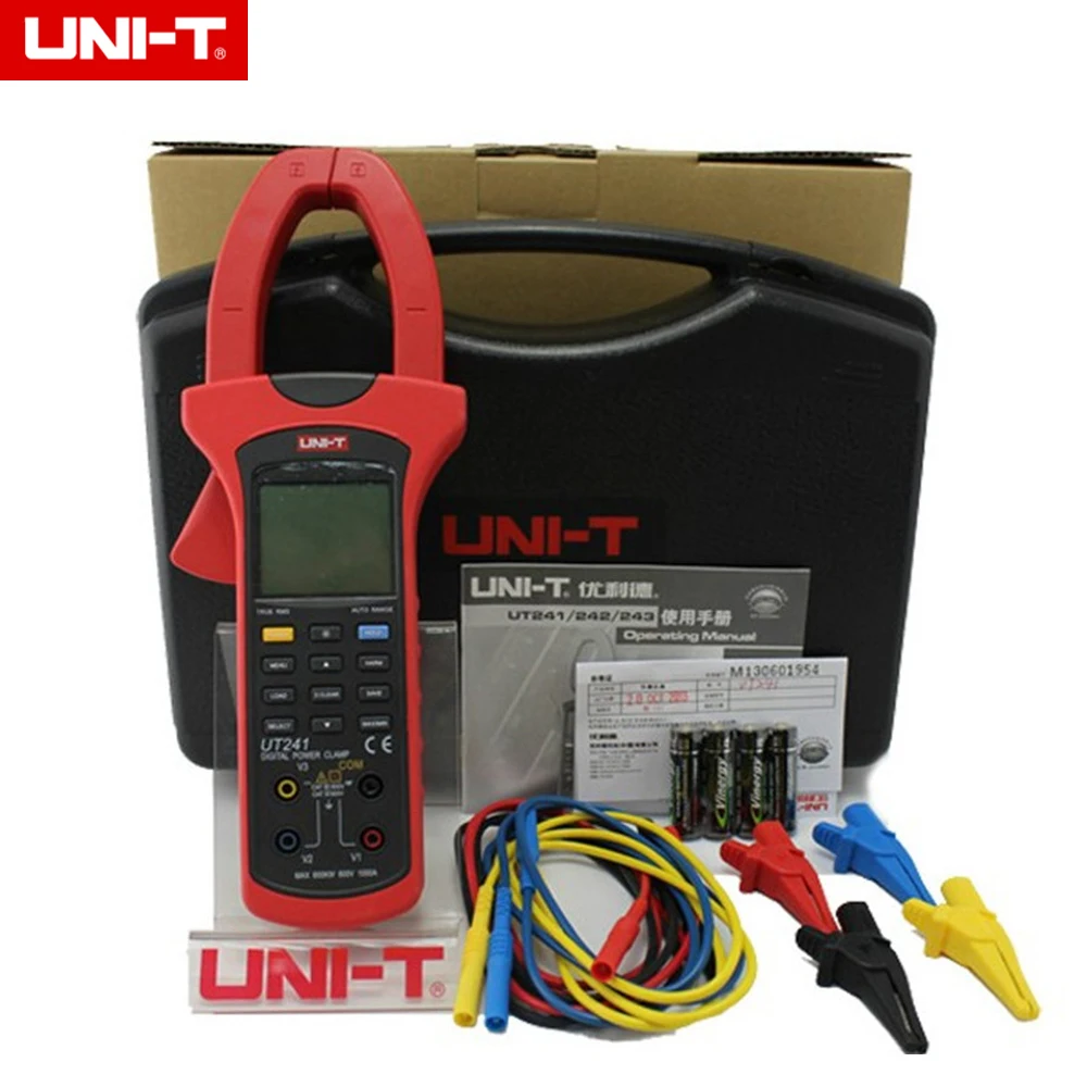 UNI T ut241 1000a цифровой зажим Мощность метр Правда RMS и гармоник клещи|power meter|true rmsclamp