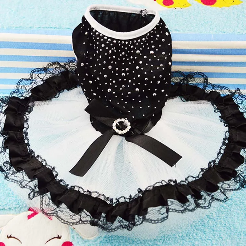 Летнее кружевное платье для собаки одежда вечерние ринки свадебное маленьких