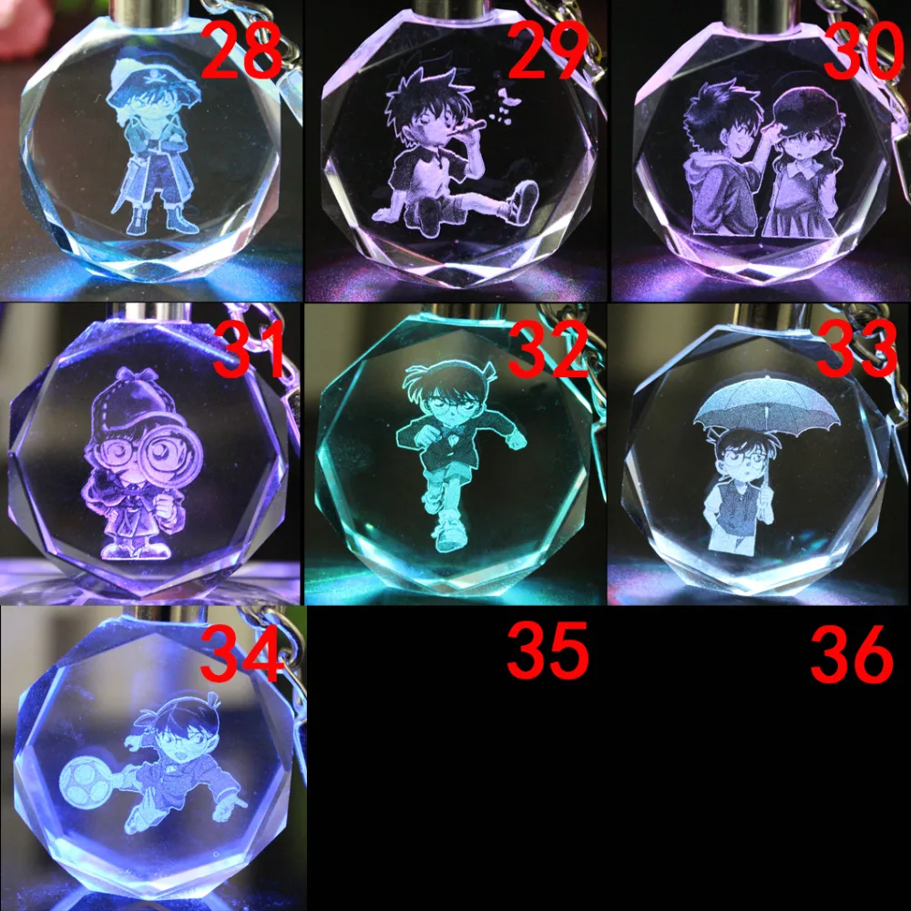 Detective Conan Модный Аниме настраиваемый светодиодный брелок на цепочке игрушечный