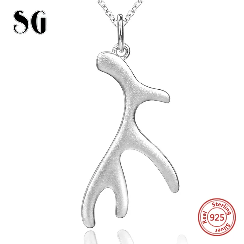 SG New arrival 925 sterling silver pendant necklace with fasion jewellery Smeared Angel Feather Necklaces for women gifts - Окраска металла: SGJP22725-P