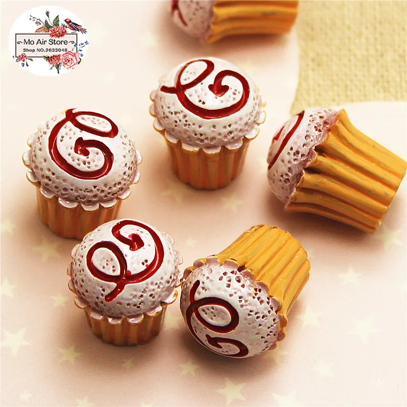 ice cream cup 10PCS dessert 3D Resin Flatback Cabochon Miniature food Art Supply Decoration 15x21mm | Дом и сад