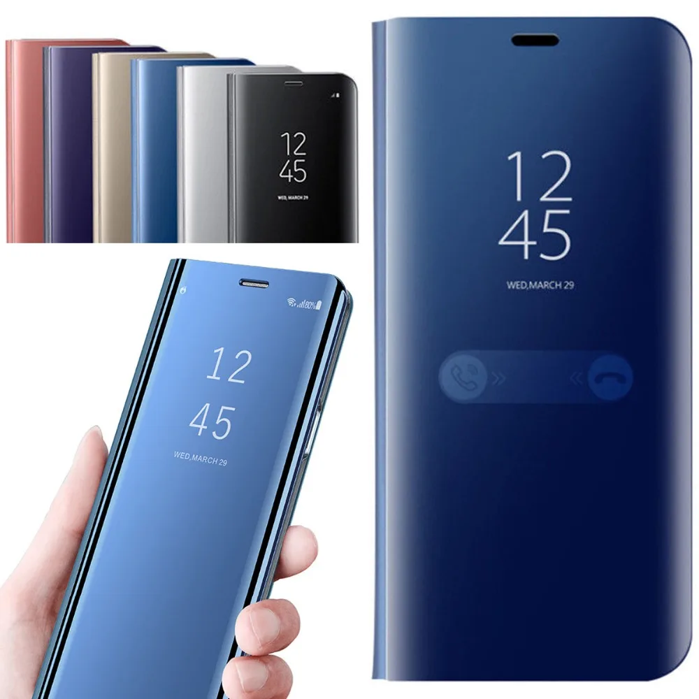Стенд зеркало заднего вида Smart чехол Флип Для samsung Galaxy S9 S8 плюс S7 S6 края Примечание