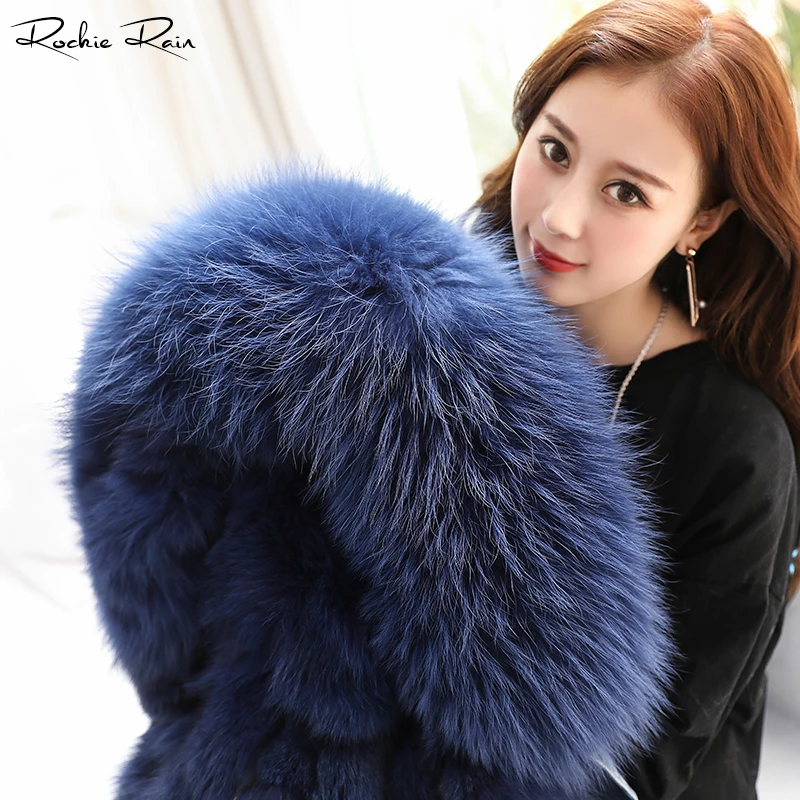 Для женщин Fox Fur Lined Denim парка пальто съемной меховой подстежкой Женская с длинным