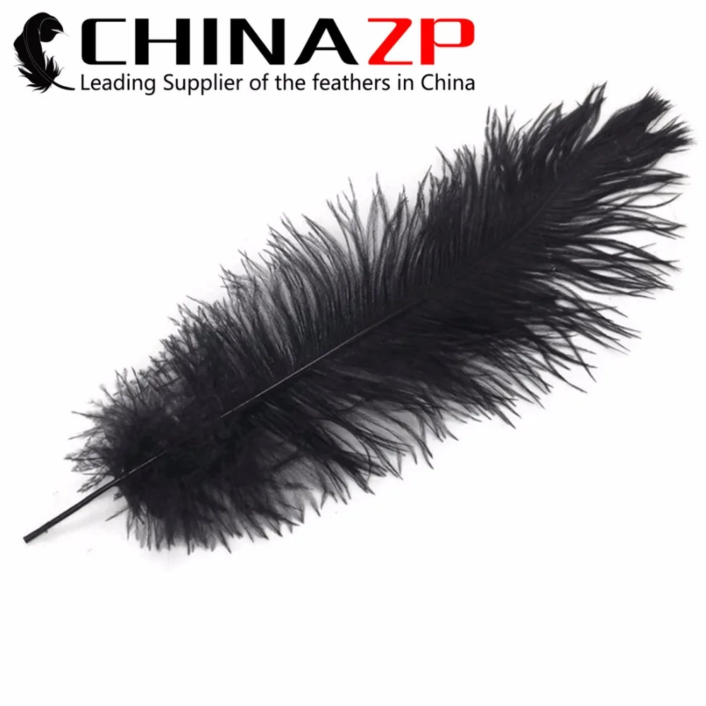 

CHINAZP Factory Large Size 50-55cm(20-22inch) 50pcs/lot Good Quality Dyed Black Ostrich Feathers