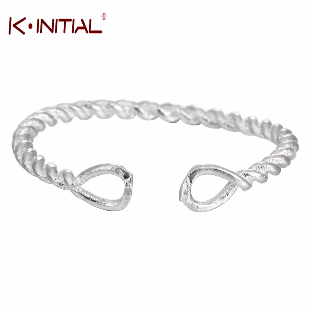Kinitial 1 шт. Горячая 925 Серебро Твист Кольца для Для женщин свадебные круг узел