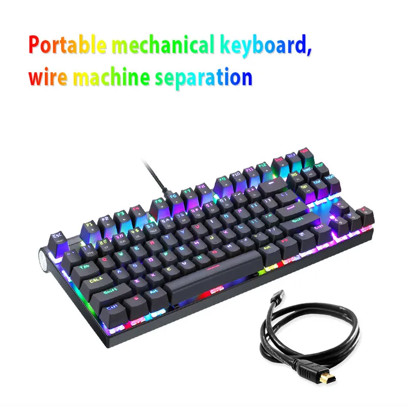 Motospeed CK101 Проводная Механическая клавиатура Металл 87 клавиш RGB синий красный переключатель игровой светодиодный планшет с подсветкой Настольный русский компьютер Gamr