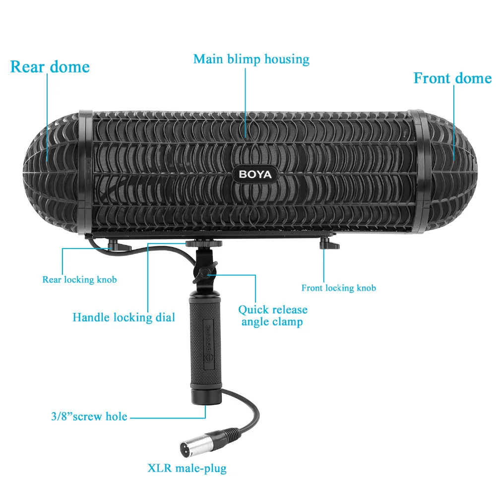 BOYA BY WS1000 лобовое стекло и подвеска Системы с XLR мужчина женщина Вход s & 3 Shockmount для