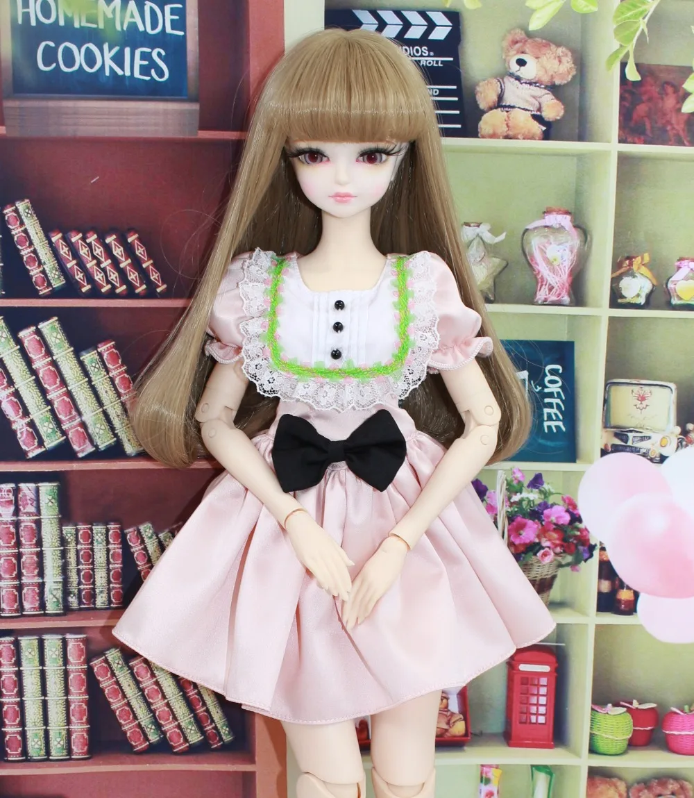 Фея мечты только для куклы 1/4 bjd 45 см розовый черный бант горничная Леди кружевной