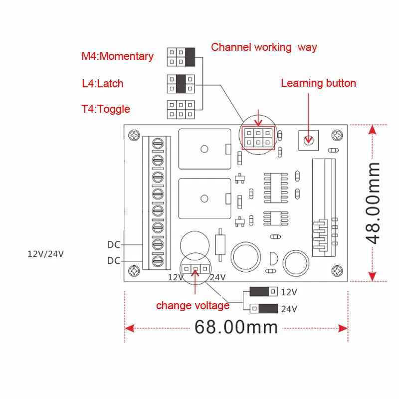 DC12V 24V Wireless Switch 2CH Remote Control Switches 10A Relay Receiver With 2PCS Transmitter | Обустройство дома