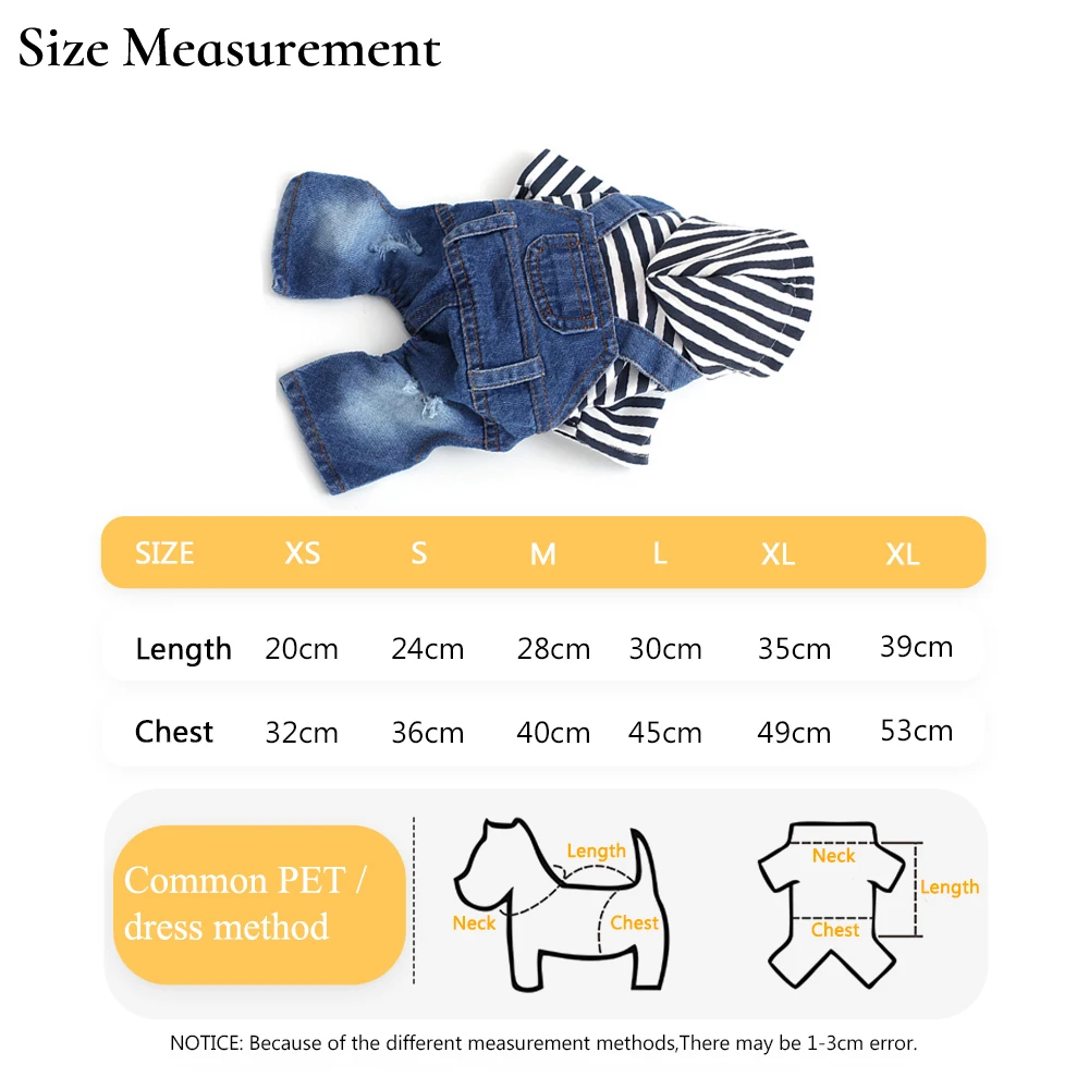 Джинсовый комбинезон в полоску с капюшоном для собак и кошек джинсовая куртка