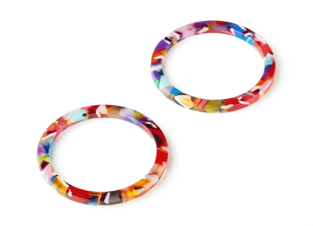 Ацетатные акриловые подвески для сережек круглые ювелирные аксессуары 6 шт./лот 36