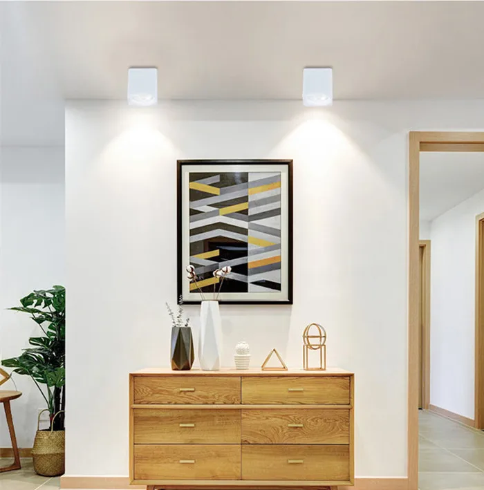 1 шт Dimmable квадратная COB-матрица потолочный светодиодный светильник 7 W 10W15W 20W110/220 V теплый белый/холодный белый поверхностного монтажа Освещение в помещении