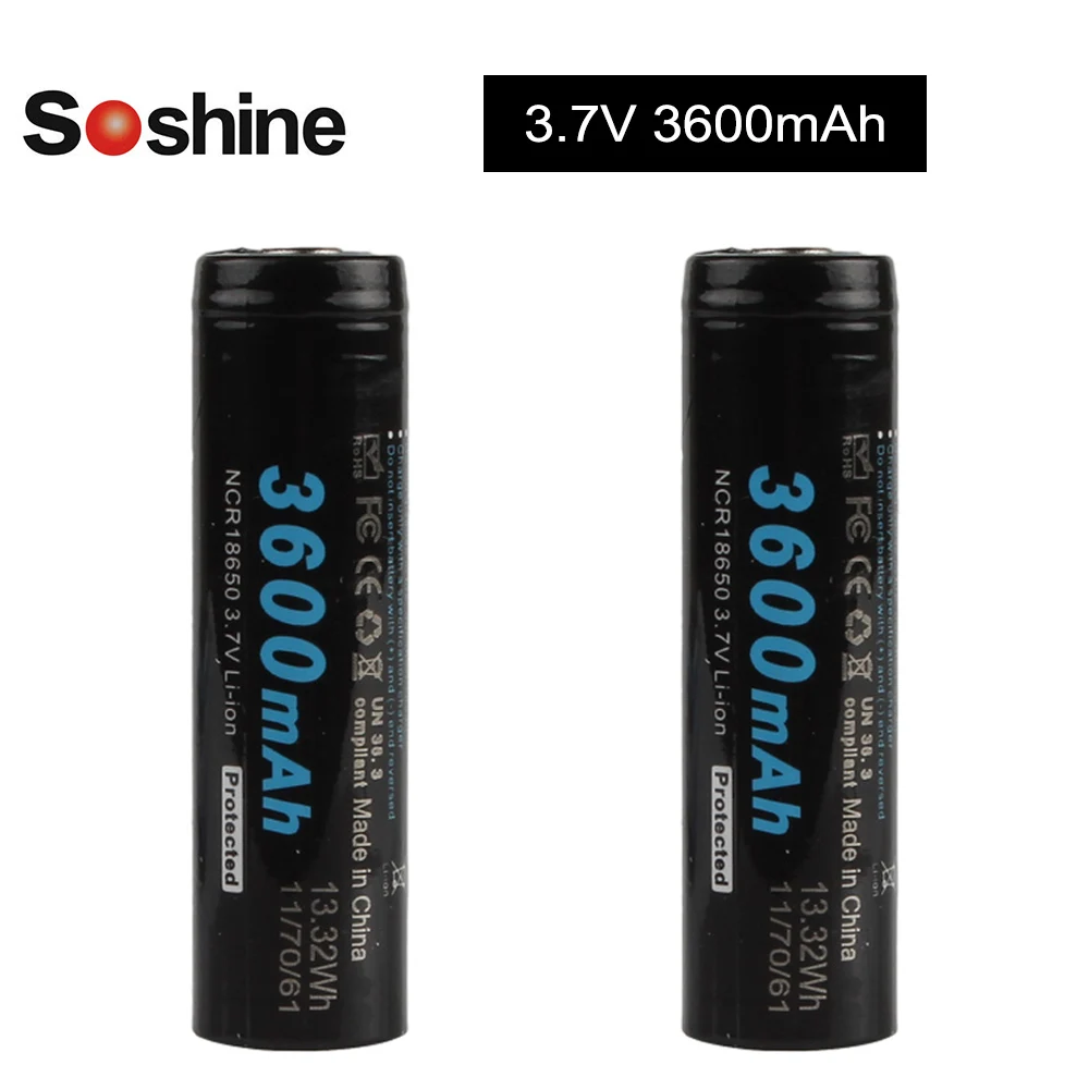 2 шт./лот 3 7 V 3600mAh 18650 аккумуляторная батарея большой емкости литий ионная с