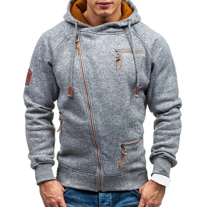 light gray Новинка, мужская толстовка с капюшоном, весенняя, повседневная, одноцветная, с длинным рукавом, мужская, s, толстовки, тонкая, на молнии, толстовка с капюшоном, мужская, уличная одежда - Цвет: light gray