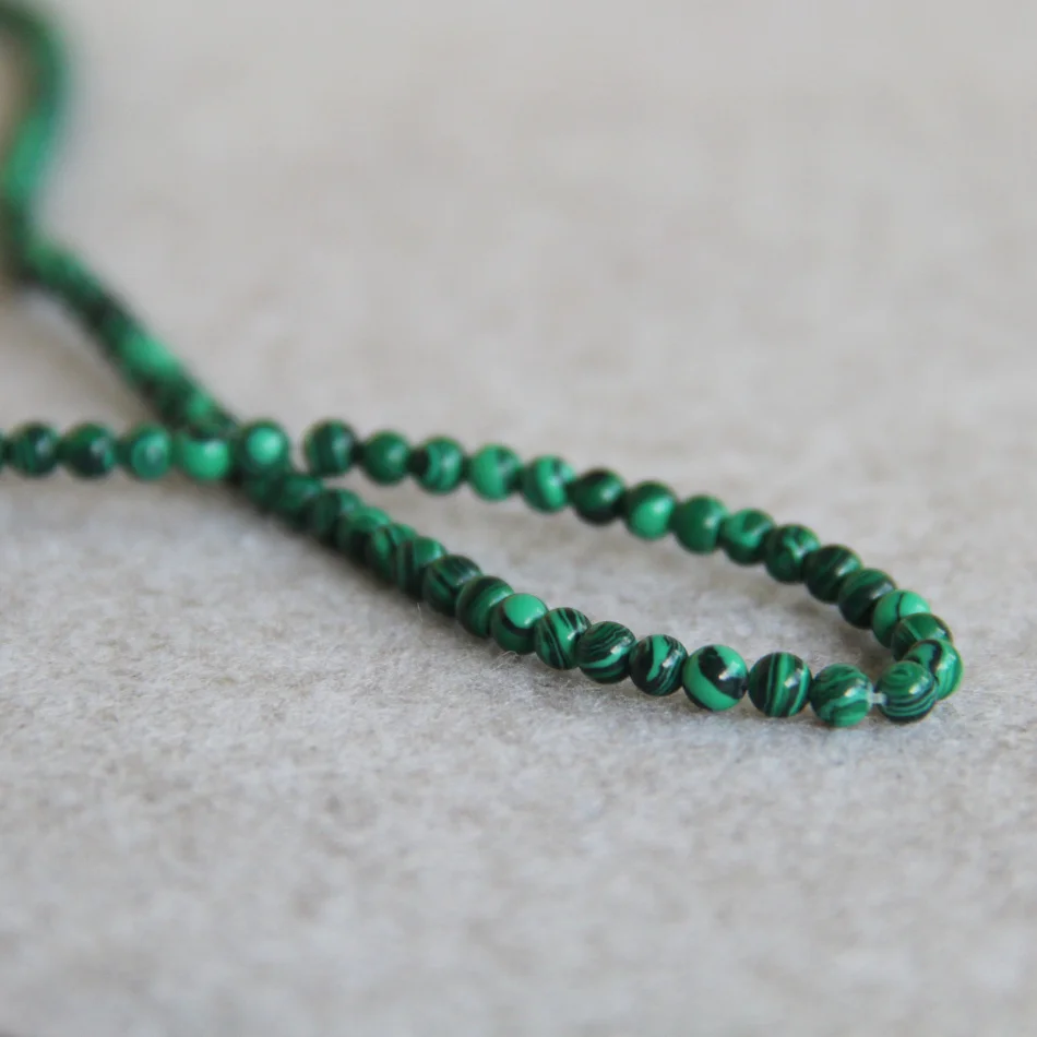 4 мм Новые Модные Зеленые малаховые камни бусины из халцедона сделай сам 15 дюймов