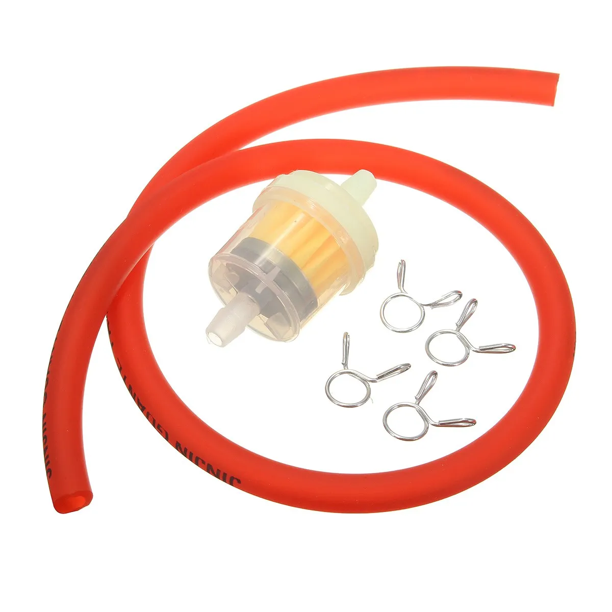 Топливный фильтр для мотоцикла 6 мм шланг бензиновых труб + 4 зажима мотоциклетный