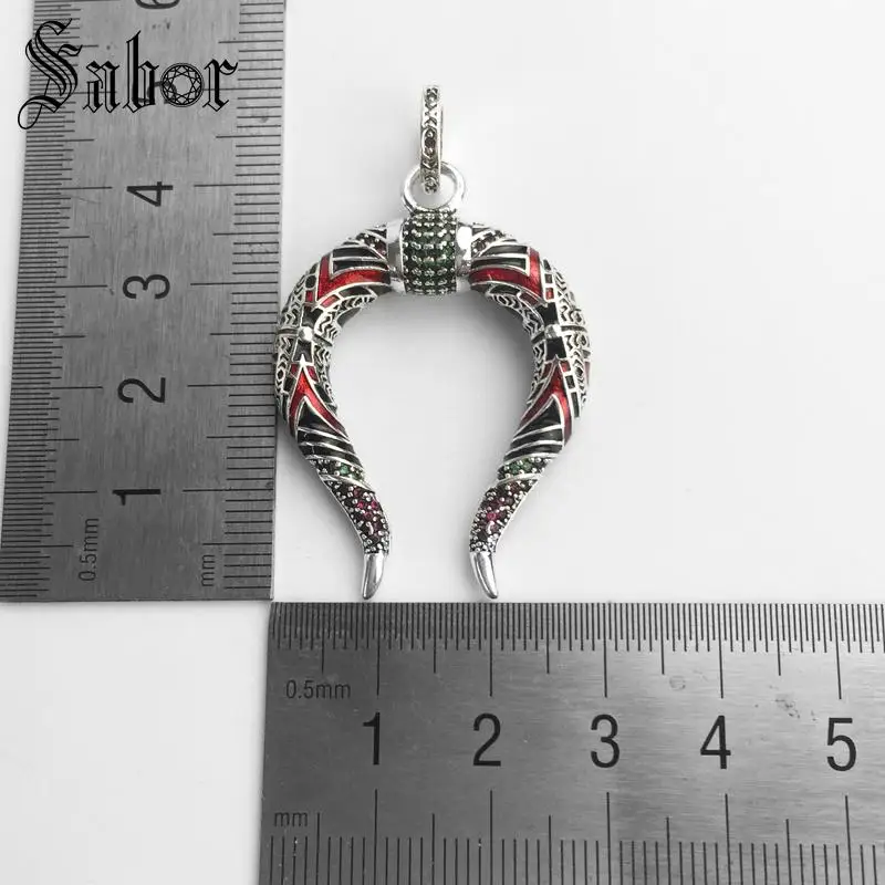 Pendant Asian Dragon Horns silver color For Women &amp Men Ethnic Jewelry Gift Lucky Fit Link Necklace thomas | Украшения и