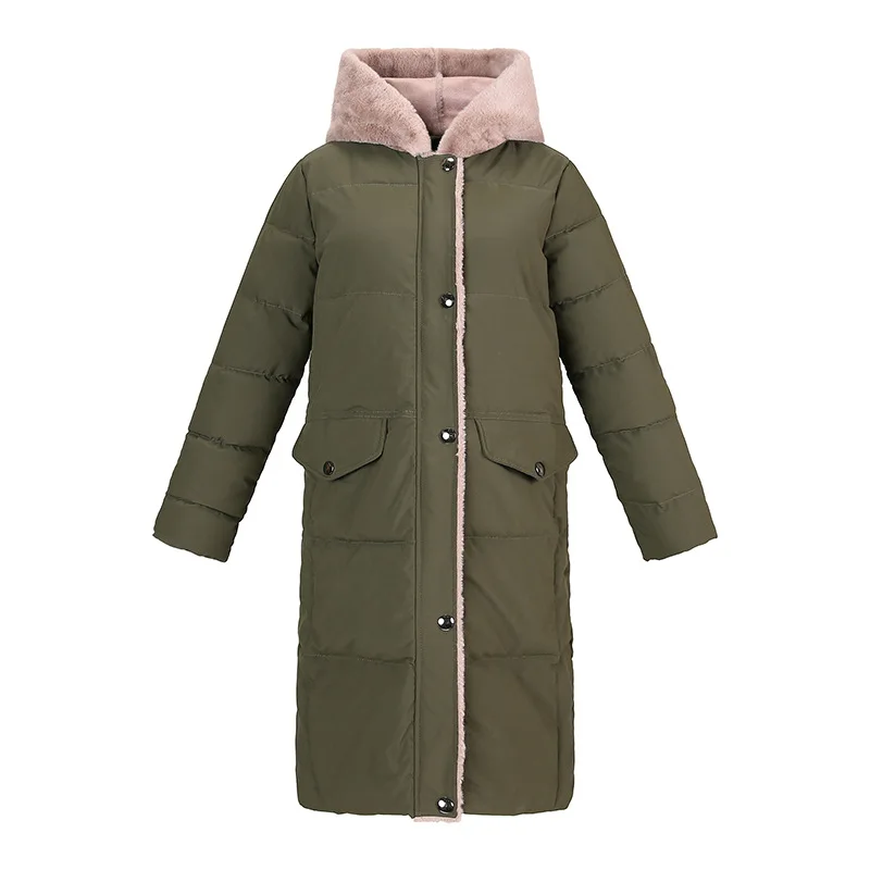 Зимнее пальто для студентов длинное хлопковое свободные утепленные 862|Женские