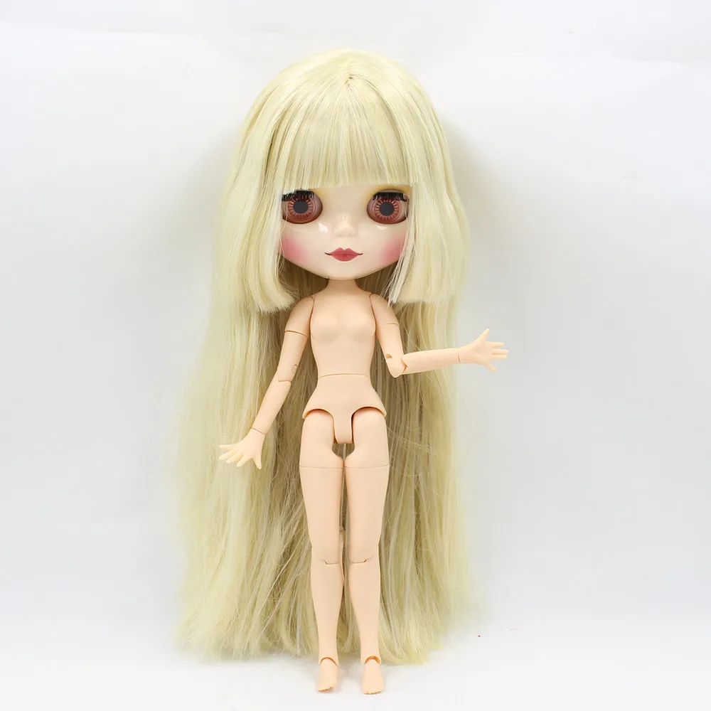 Ледяная фабрика шарнирная кукла blyth toy золотой микс белые волосы белая кожа шарнирное тело 1/6 30 см голая кукла - Цвет: joint nude doll