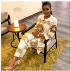 3 цвета (L-XXXL) Новый Африканский принт эластичные базиновые брюки в стиле рок Дашики с рукавом известный костюм для женщин CPTZ01 #