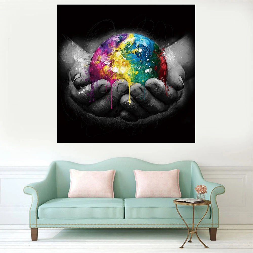 Яркая красочная картина мира Картина на холсте фотообои для гостиной кабинета