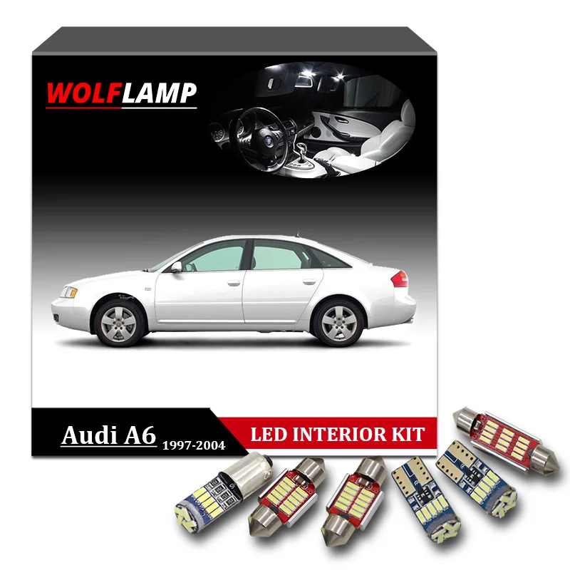 Wolflamp 19 шт. Ледяной Синий Белый Canbus Светодиодные внутренние автомобильные фары