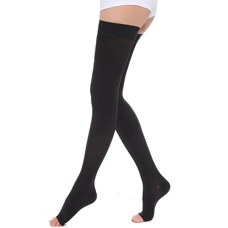 

2019 women OPEN TOE medical Varices class 2 compression sox 23mmHG 32 mmHG lady compressure Thigh High stocking