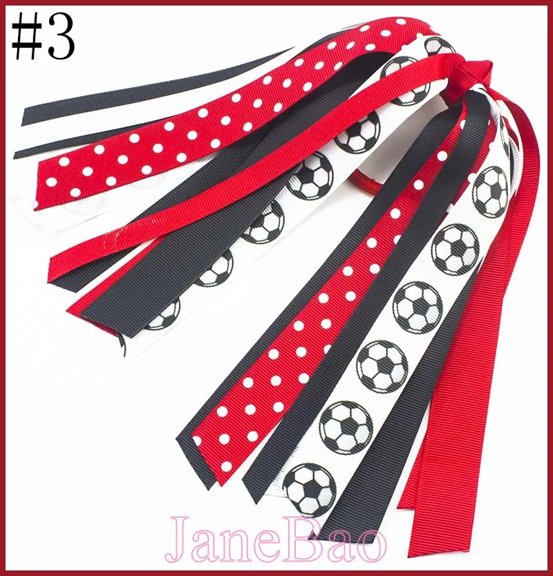 Бесплатная доставка 10 шт футбольная лента для волос софтбол стример на заказ