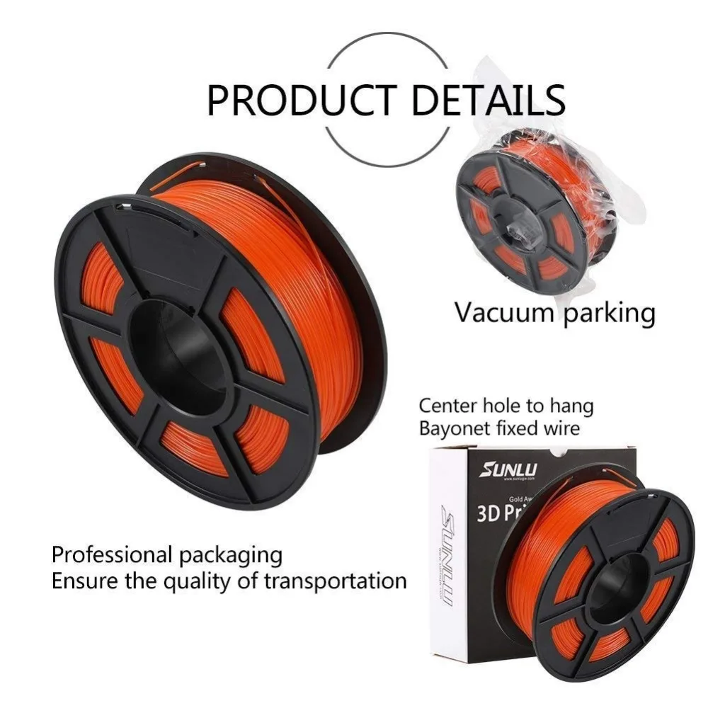 SUNLU PETG 3D принтеры нити 1 75 мм полноцветный прозрачный белый Пластик допуск +/ 0 02 для