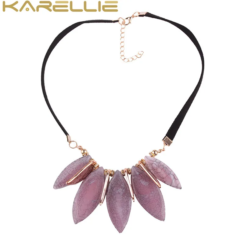 Karellie Новая мода макси смолы кожаный цепи колье Цепочки и ожерелья для Для женщин