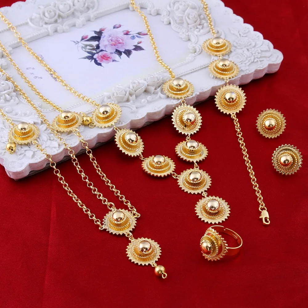 Новое поступление ювелирные изделия Золотая подвеска ожерелье серьги кольцо