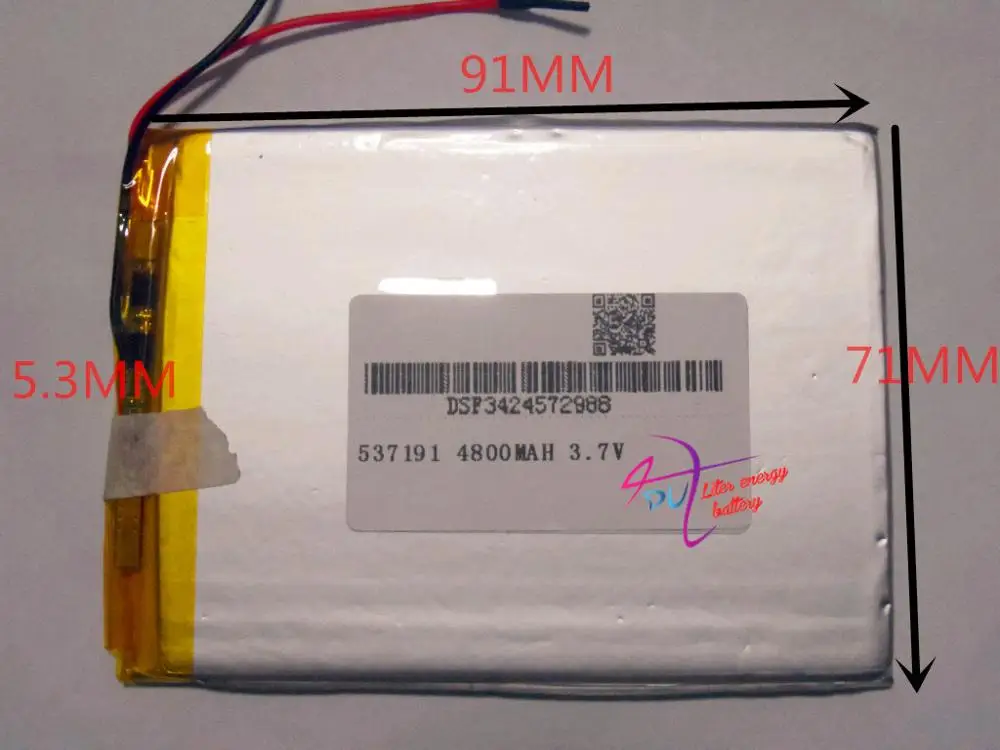Планшетный аккумулятор 3 7 V 4800mAh полимерная литиевая аккумуляторная батарея 537191