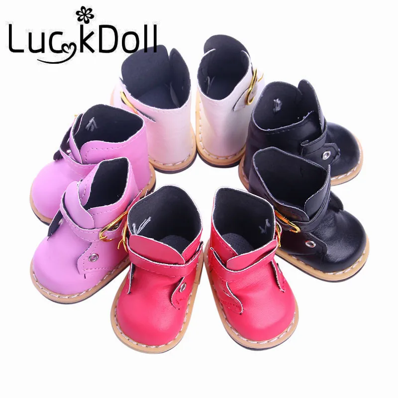 LUCKDOLL 4 цвета Высококачественная Длинная кожаная обувь для кукол размером 18