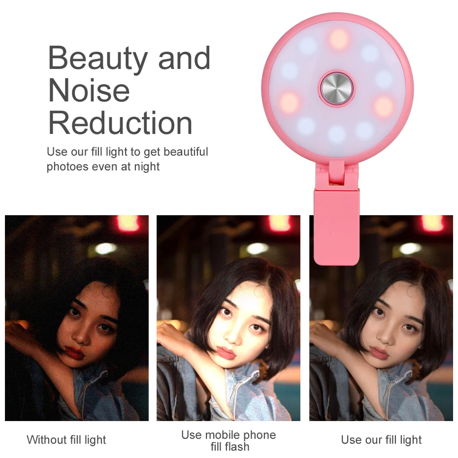 ICONFLANG Универсальный селфи светодиодный индикатор Flash Light Клип камера для телефона