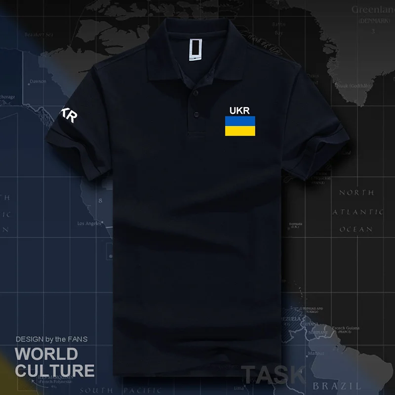 Украинские рубашки-поло для мужчин белые брендовые с коротким рукавом и принтом