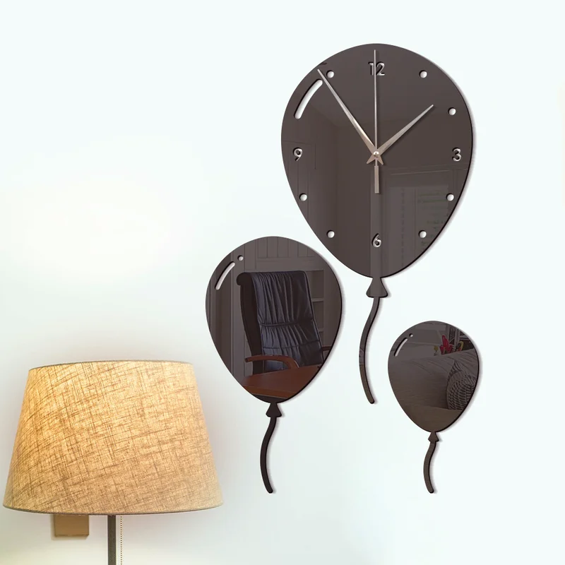 Новые акриловые воздушные шары DIY настенные часы креативные зеркальные модные